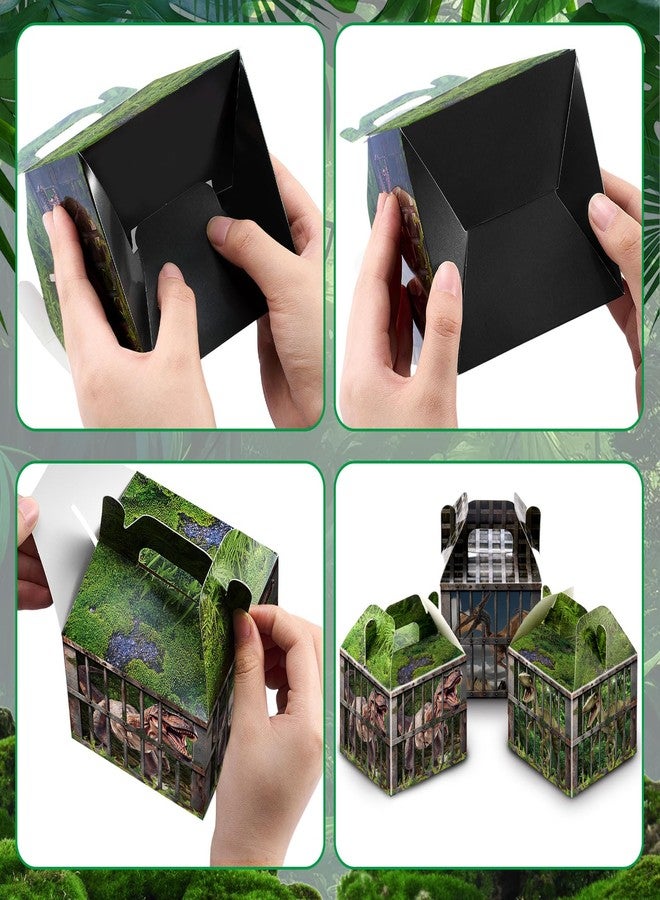 DoubleFill 12 Pcs Dinosaur Party Supplies Treat Boxes Dino Party Favor Boxes Tropical Jungle Dinosaur Gift Box Table Centerpieces Photography Props Decorations for Birthday Halloween Christmas - Image 5